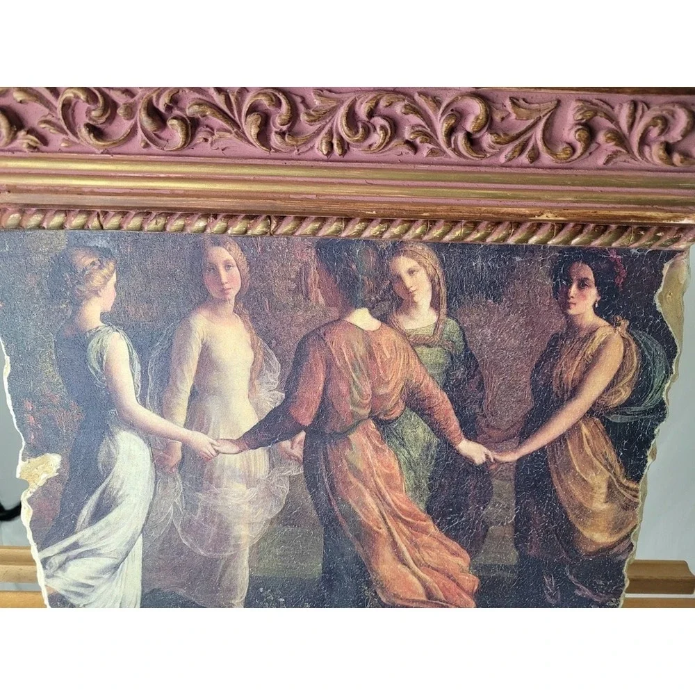 Fresco MasterPieces‎ Janmot Rays of Sunlight Dancers Wall Art Fragment Pink Gold